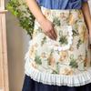 New French Retro Half Body Apron, Seasonal Household Cooking Kawaii Kitchen Apron, Western-style Lace Anti Fouling Waistband