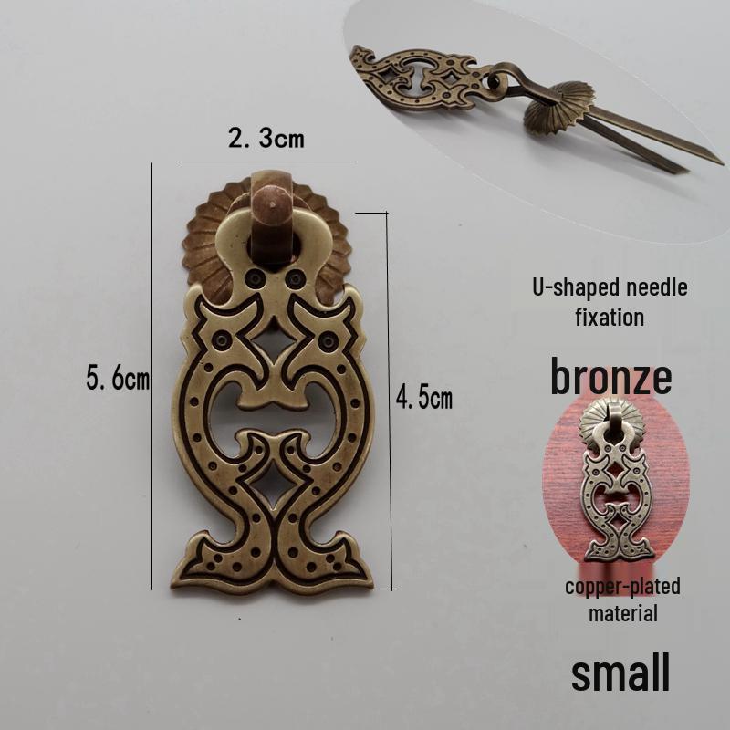 Antique-Style Copper Ring Pull Handle for Cabinets and Drawers