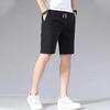 Herren Sommer Shorts Elastischer Kordelzug Taille Gerade Shorts mit weitem Bein Taschen Design Eisseide Einfarbig Sport Shorts