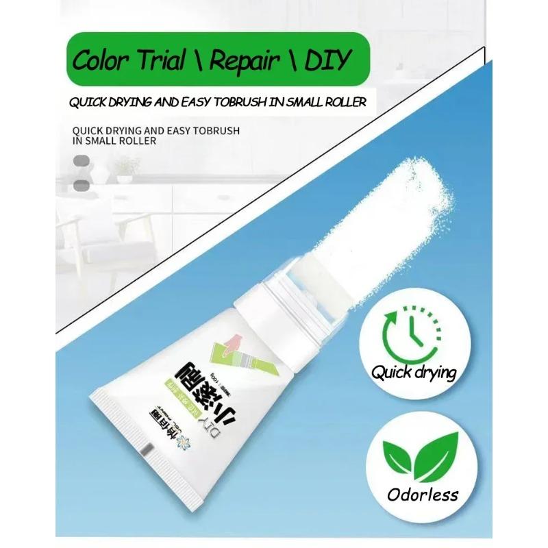 100g White Pink Wall Small Roller Brush Paint Interior Wall Repair Household Wall Graffiti Repair Environmental Protection Paint