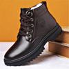 Winter  Genuine Leather Men's Boots Natural Fur Warm Ankle Boots Working Men Footwear Waterproof Snow Boots
