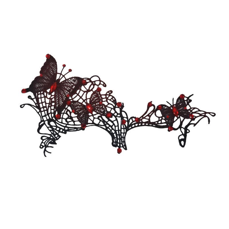 Anna Princess Lace Eye Mask With Rhinestones For Costume Party And Halloween Decor