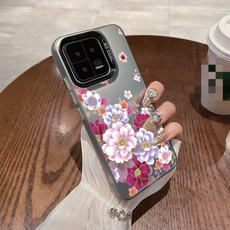 Αντικραδασμική θήκη τηλεφώνου με μοτίβο λουλουδιών Για Samsung S24 S23 A55 A35 Xiaomi Redmi 13C Poco C65 iPhone 15 Προστατευτικό κάλυμμα προφυλακτήρα Huawei Honor