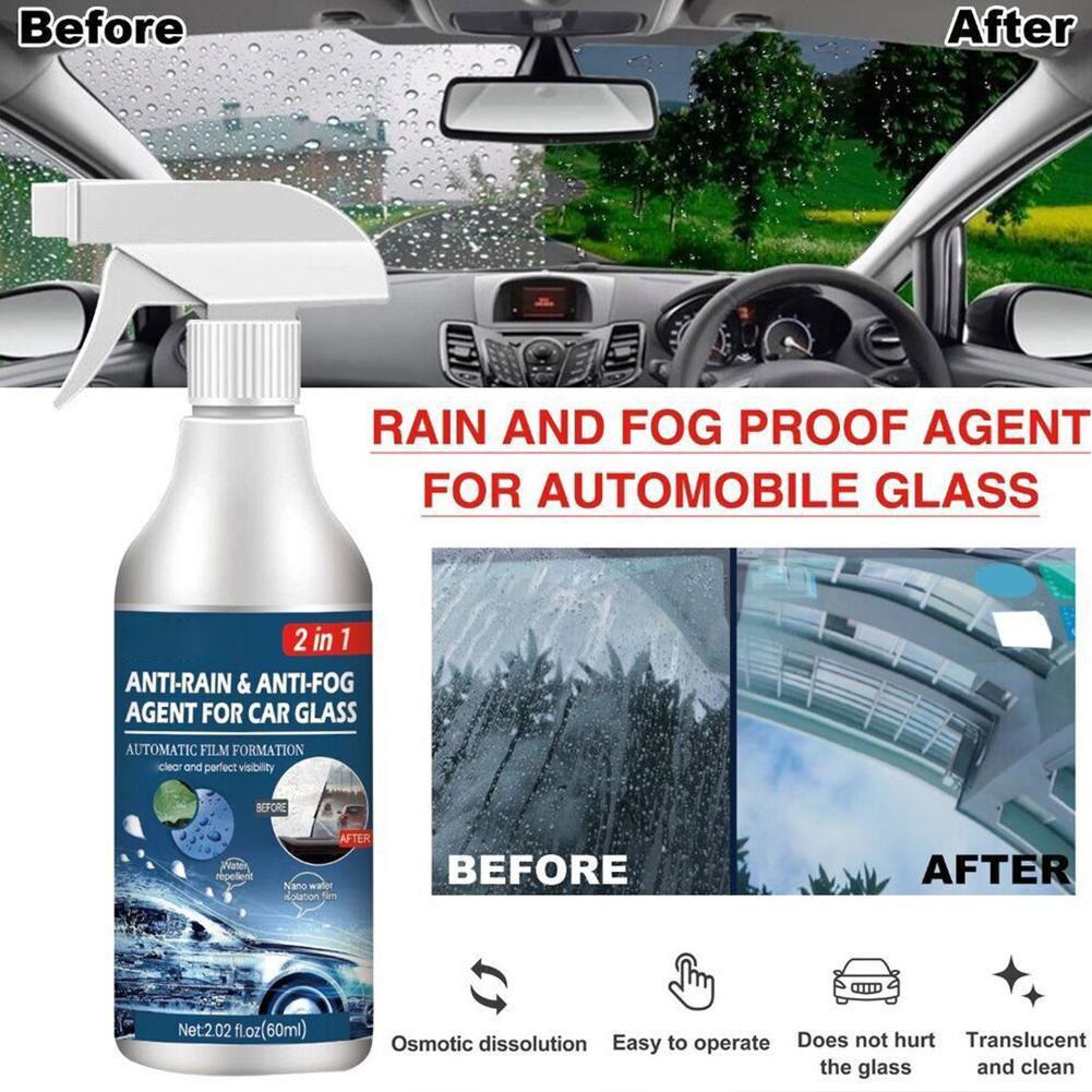 60ml Car Glass Waterproof Coating Agent, Auto Anti Fog Anti Rain Repellent Spray Nano Rain Remover For Windows G4F2