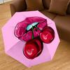 1pc Lips Cherry Automatic Open/Close Umbrella Compact Folding Umbrella with 8-Rib Shaft for Women/Men, Elegant Birthday1122S