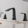 Dumb Black Double Handle Three Hole Waterfall Bathroom Basin Tap Mix Hot And Cold Water Wash Table Basin Faucet Sink Faucet