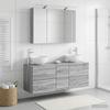 Bathroom Furniture Set 4 Pcs Grey Sonoma Engineered Wood and Glass