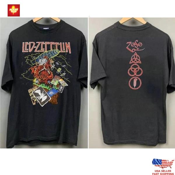 Led Zeppelin II Album Rock Band Black Unisex T-shirt Size S-5XL 4XL