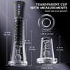 Male Masturbator Penis Pump Enlarger, Clear Visual Male Sex Toys, APP Controlled Vibrating Spring and Vacuum Suction with 2 Replaceable Sleeves