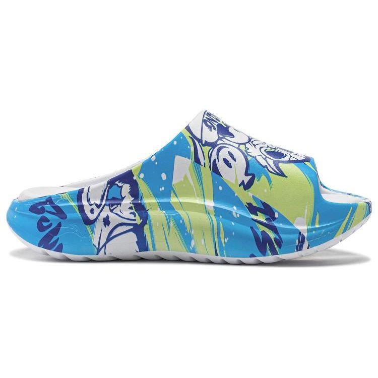 Li Ning League Of Legends X  Comfortable Rubber Sole Slide Sandals Unisex Footwear Blue Green AGAT031-3