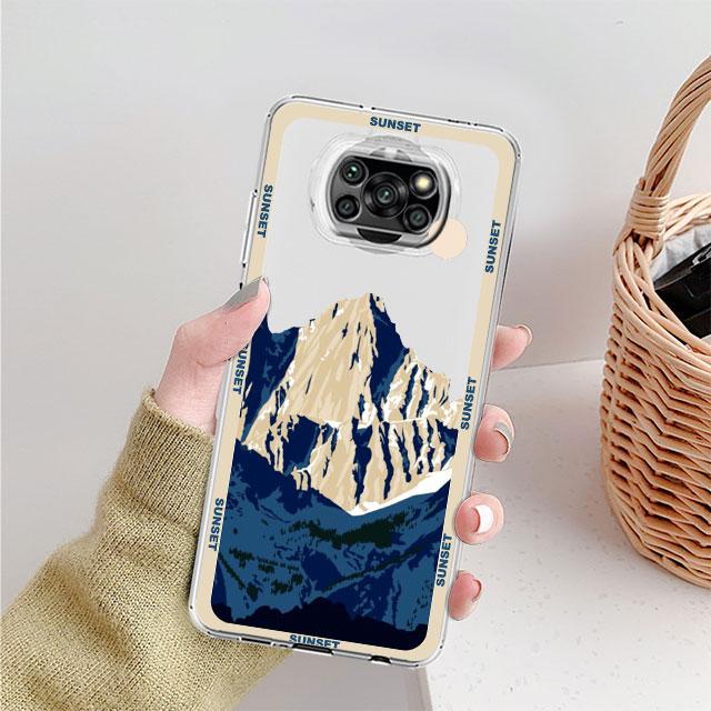 Custodia Trasparente Vintage Lago Vetta Montana Per Xiaomi Mi Poco X3 NFC M3 Pro F3 F1 11 Lite 12 Redmi Note 10 9S 8 7 9 Custodia Morbida per Telefono