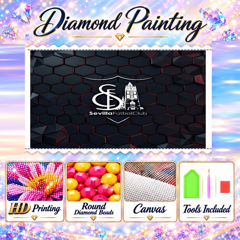Sevilla FC Diamond Painting Kit 5D Full Drill DIY Diamond Mosaic Wall Art Home Decor