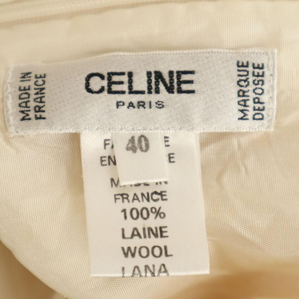 Celine Made In France Mimole Length Tight Skirt 40 Beige Women Used