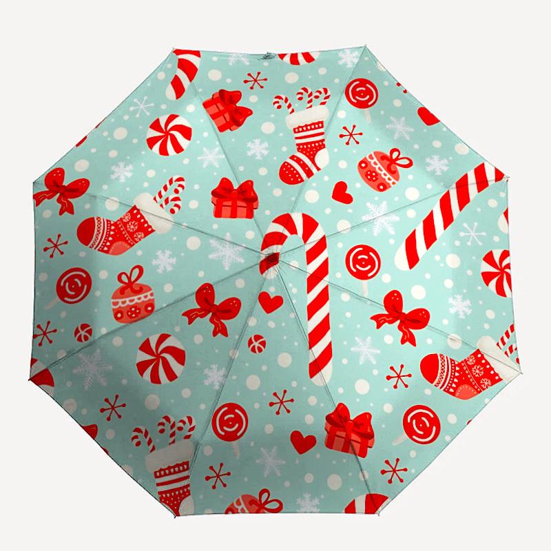 

1pc Christmas, Holiday Automatic Umbrella 8-Bone Design Compact Gear for Outdoor Travel, Perfect Holiday Gift yy250827066