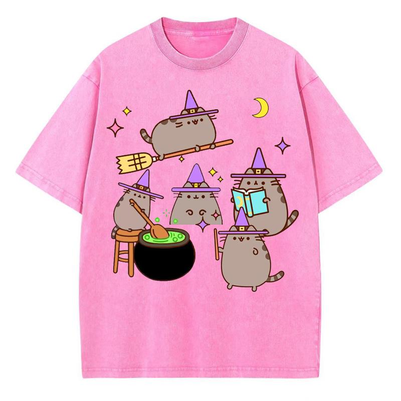 Cartoon Animal Print Style Shirts Men Pattern Cotton T-Shirt Water Wash Vintage Loose Clothing Personality Women's Tshirt