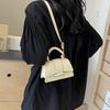 Solid color simple temperament handbag women's new versatile shoulder messenger bag retro mini square bag