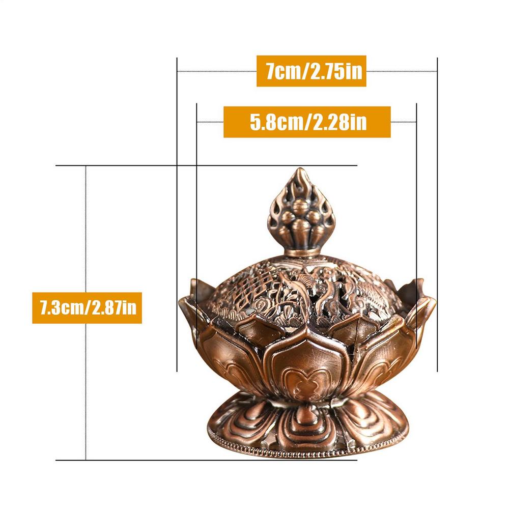 Lotus Cone-shaped Incense Burner Alloy Incense Stick Burner Stand Aromatherapy Base Air Purification Statue For Meditation Yoga