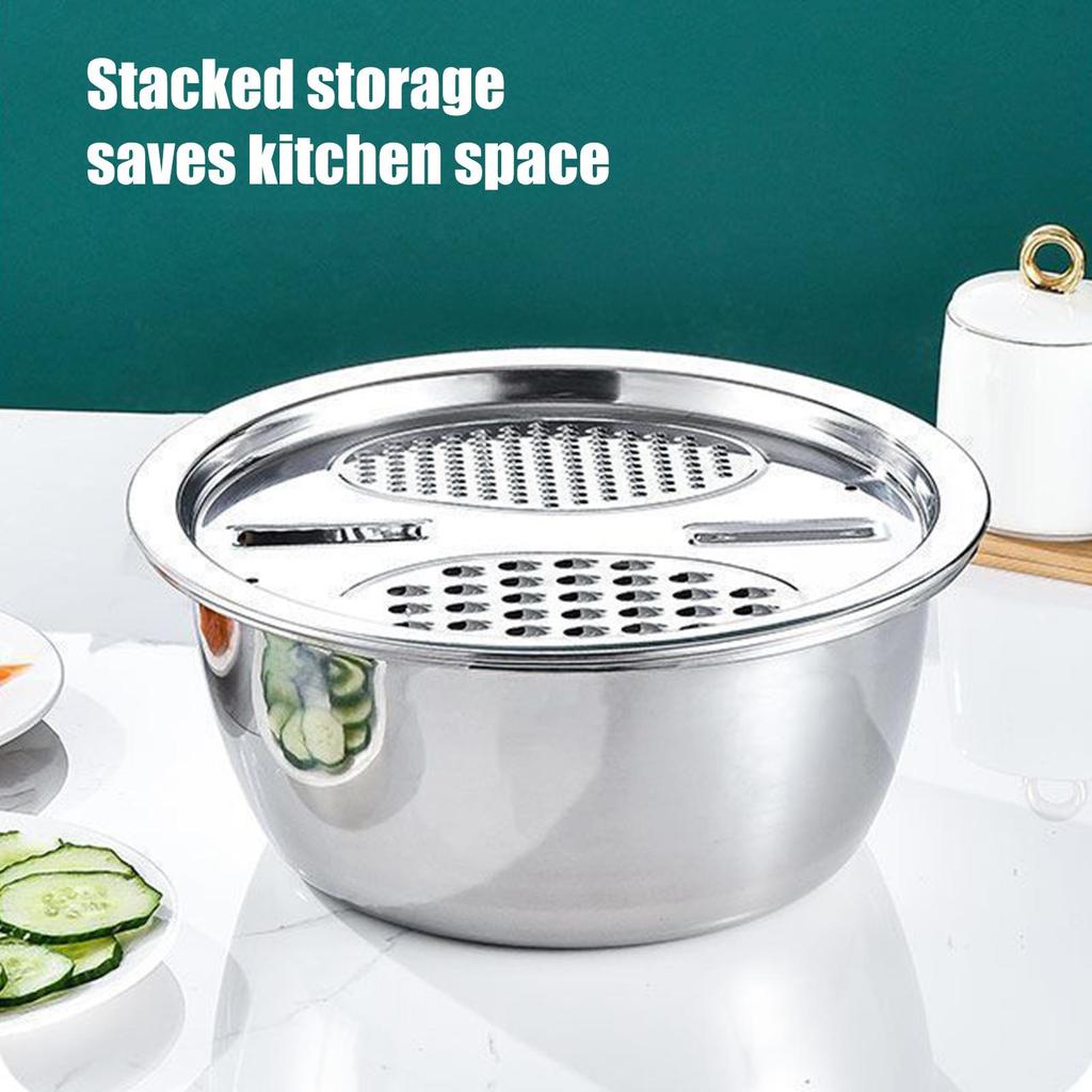 Kitchen Mixing Bowls Stainless Steel Shredding Basin Shredding Mixing Bowls for Baking for Serving Rinsing Food Storage Salad