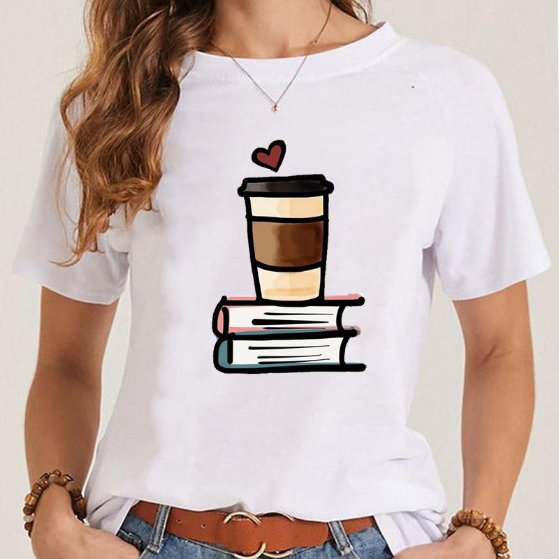 Sommer Niedliches Muster T-Shirt Druck Damen Frauen T-Top Lässig Kurzärmelig Damenmode T-Shirt