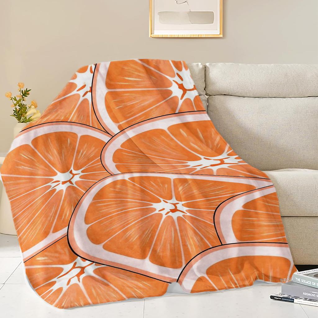 Fruits Oranges Lemons Grapefruits Printed Blanket Soft Fleece Warm Flannel Life Throw Blankets for Sofa Bedding Quilt