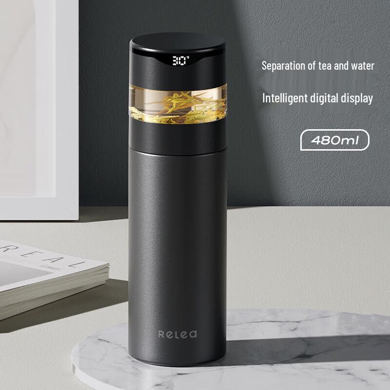 RELEA 316 Stainless Steel Tea Infuser Smart Thermos Bottle 480ml