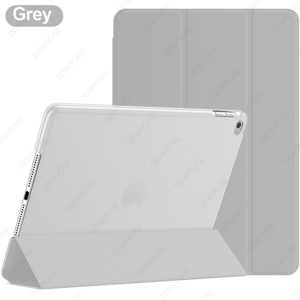 Case For iPad 9.7 5th/6th, For iPad Air 1 2 9.7 Inch, With Trifold Stand Cover, Translucent Back Shell, Auto Sleep/Wake