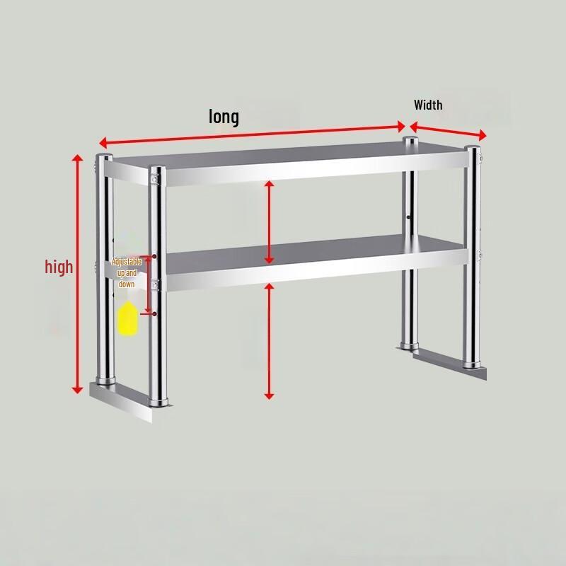 Yóudé 2-stöckiges Küchenregal aus 304 Edelstahl