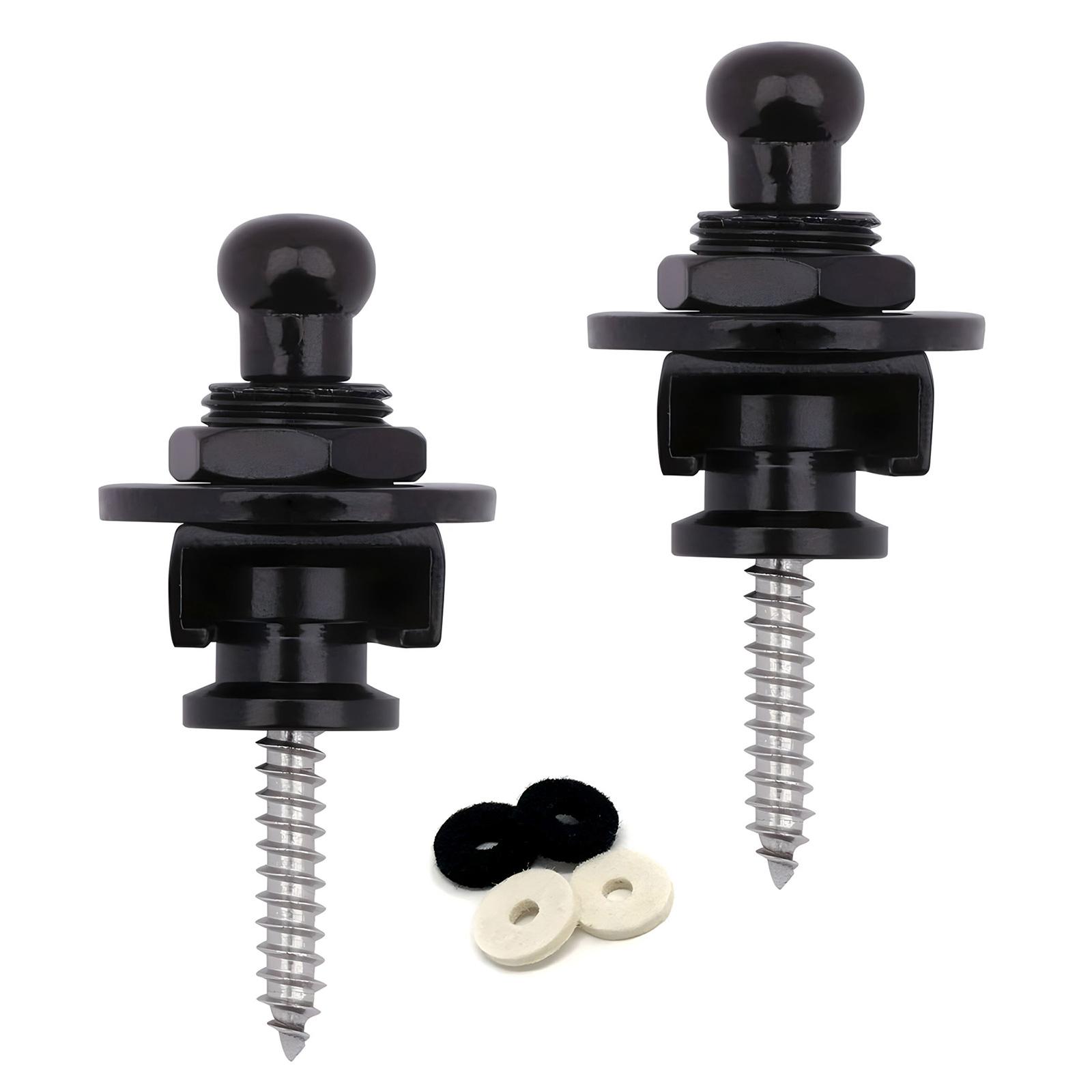 

2 шт. фиксаторов для гитарного ремня, нескользящие кнопки для фиксации гитары, металлическая текстура, подходит для большинства гитар и бас-ремней чёрный