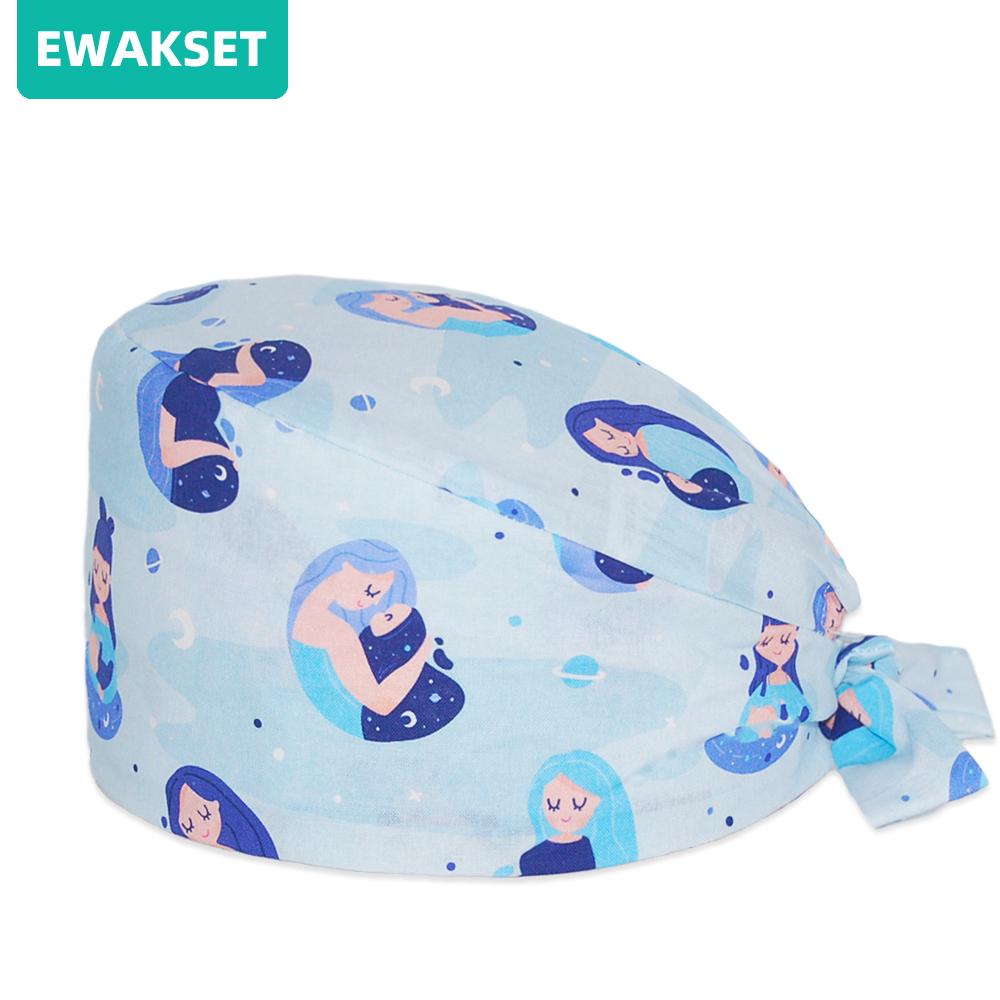 Dental Clinic Scrubs Caps with Sweatband Dentist Work Scrubs Beauty Work Hats Lab Nursing Scrubs Cap Gorro Enfermera