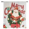 Christmas Santa Claus Gift Tulle Curtains For Living Room Decoration Modern Chiffon Sheer Voile Christmas Curtains