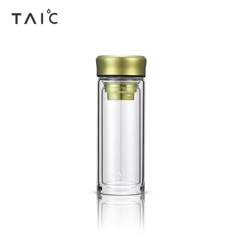 TAIC Double Wall Glass Tea Tumbler with Titanium Infuser