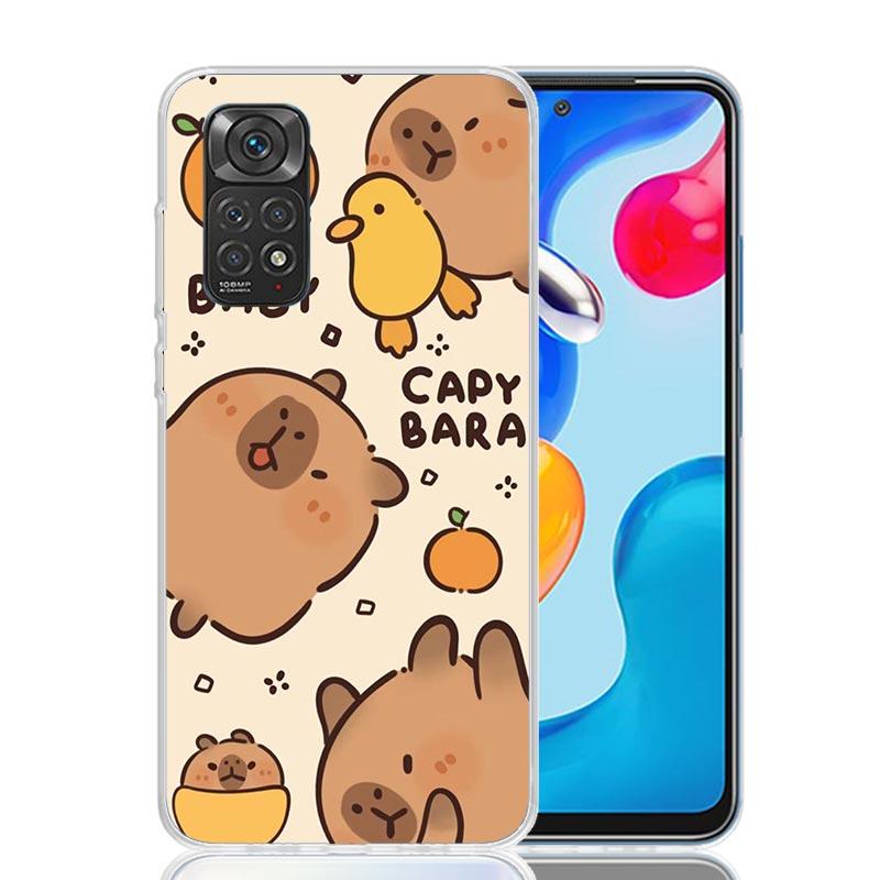 Funny Capybara Cartoon Animal Phone Case For Xiaomi Redmi Note 13 14 15 Pro Plus 12S 12 14S 11S 11E 10 10S 11 11T 5G 4G Cover Co