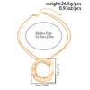 Fashion Irregular Circular Pendant Jewelry Set Gold Silver Color Hollow Necklace Earrings for Women Ins Light Luxury Charm Jewelry Gift