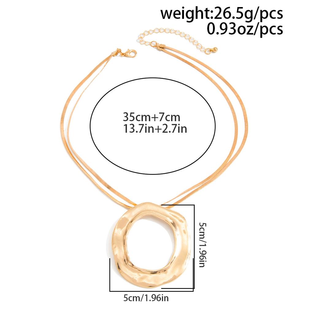 Fashion Irregular Circular Pendant Jewelry Set Gold Silver Color Hollow Necklace Earrings for Women Ins Light Luxury Charm Jewelry Gift