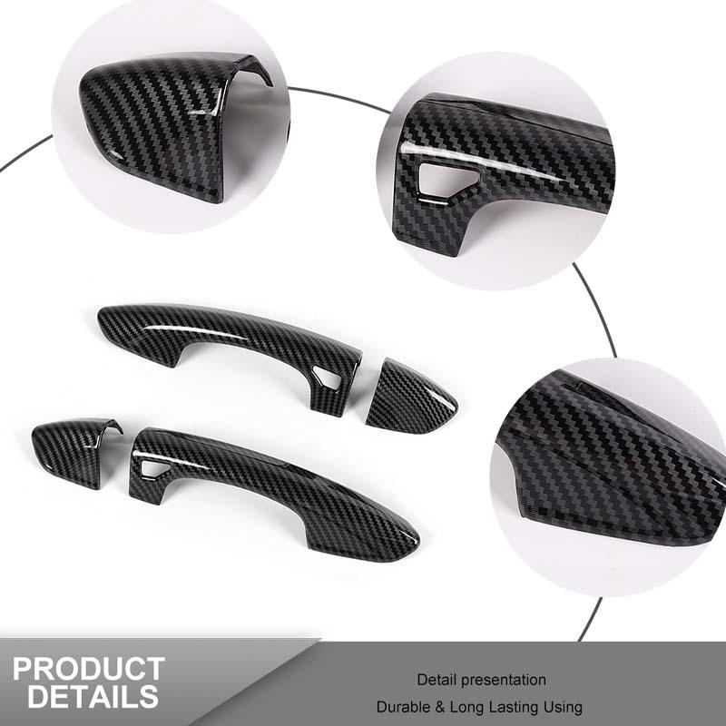  ABS Door Handle Decoration Cover Sticker Fit For Ford Mustang 2015-2023 Exterior Accessories