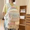 Schoolbag High-value schoolbag for female junior high school students Cute Korean version of color matching computer backpack Large capacity high
