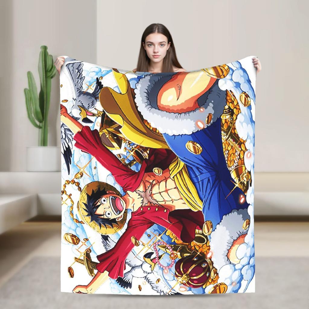 Luffy Blankets The Straw Hat Crew Flannel Awesome Warm Throw Blankets for Bed Sofa Decoration