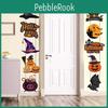 Spooky Halloween Door Decor With Paper Pumpkin And Bat Scene For Trickortreat Events