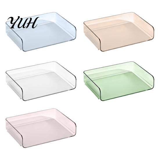 Clear Plastic Desk Organizer Large Capacity for Documents Files Letters A4 Paper Book Notes Mail, Stackable Tray Dormitory Tray, File Storage
