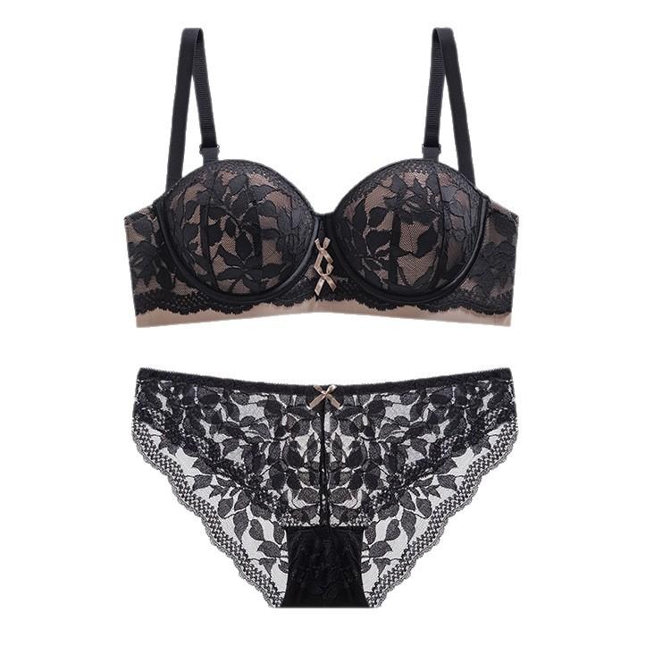 Strapless non-slip small large thickened lace tube top sexy beautiful back no steel ring bra
