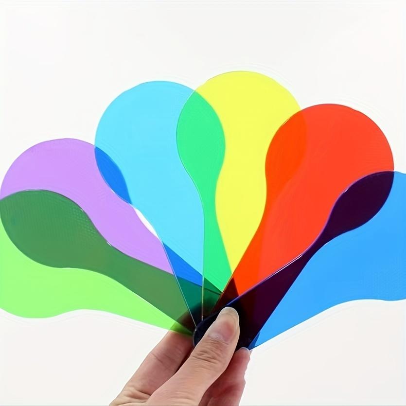 6pcs Color Mixing Synthesis Card Set - Primary Color Transition, PP Material, Educational Aid for Science Experiments & Understanding Color Changes
