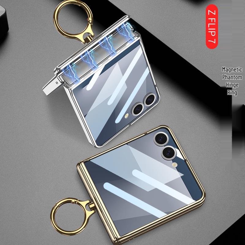 Samsung Z Flip7 Clear Folding Case - Full Coverage, Anti-Fall Protection