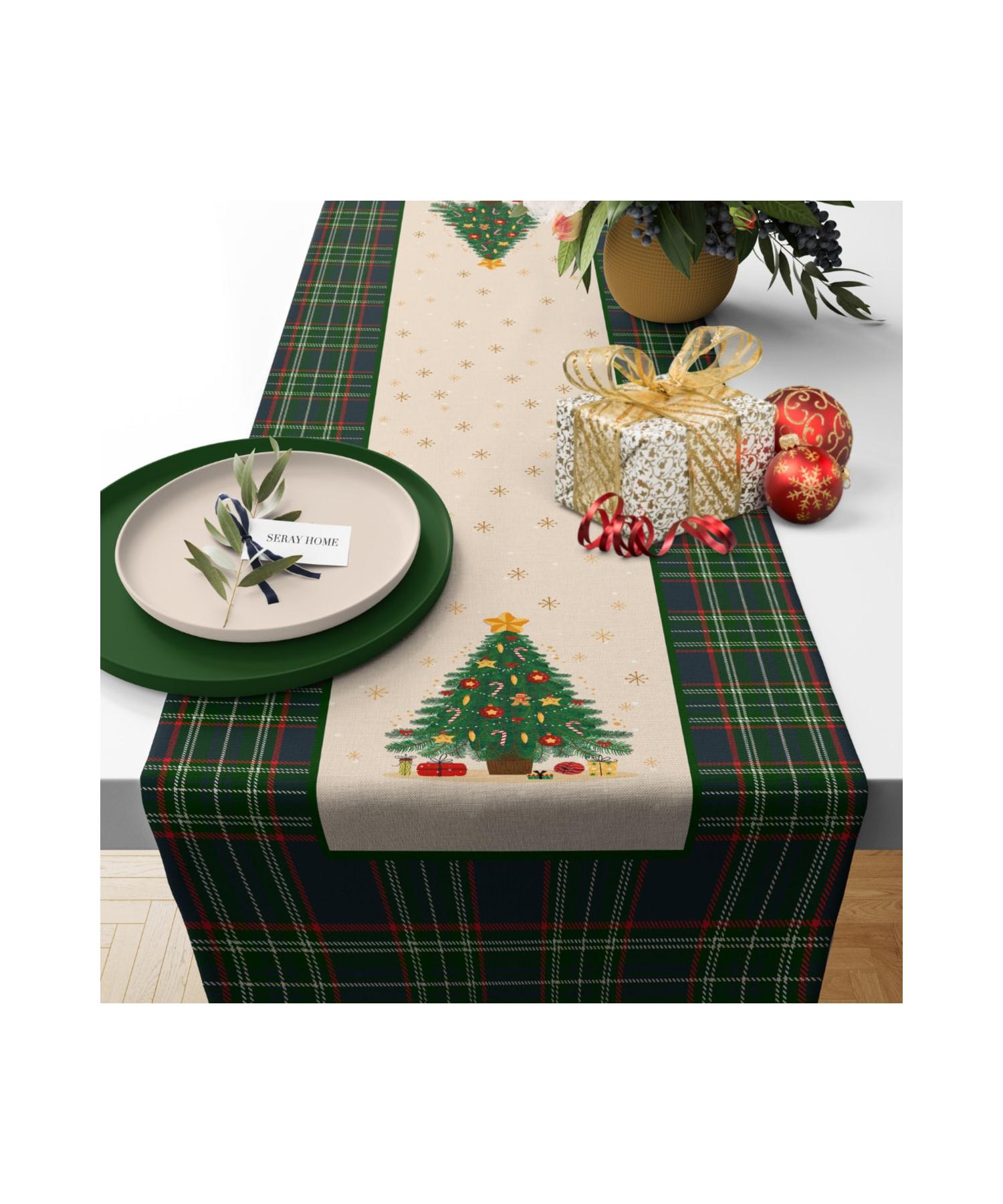 

Рождественская тематическая клетчатая дорожка из сосны