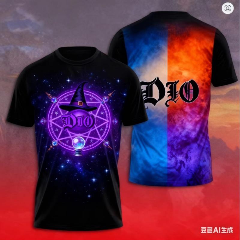 Vintage Rock Dio Band 3D Print T-shirt Men Women Fashion Hip Hop Casual Short Sleeve Tops Tees Mens Clothing Streetwear men New