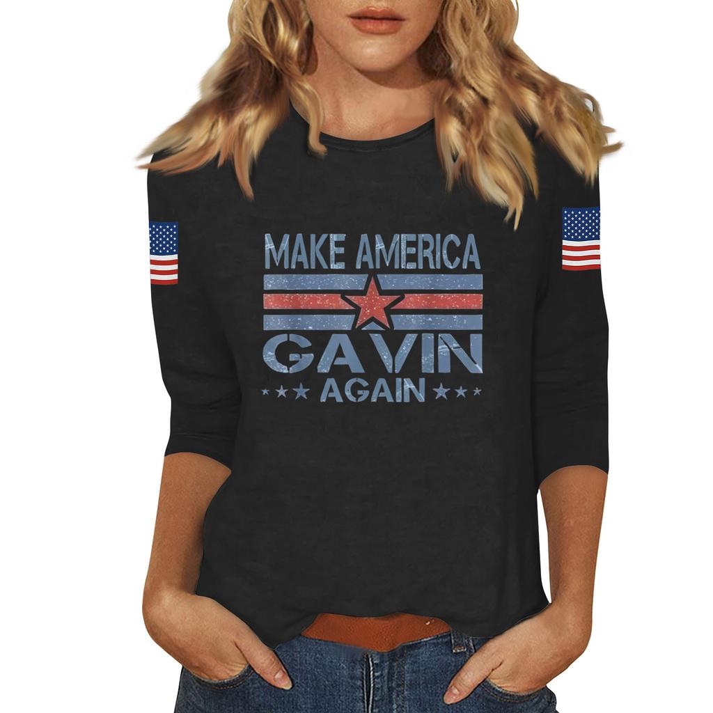 Women's Casual Fashionable Sexy Comfortable Neck Three-Quarter Sleeve Top