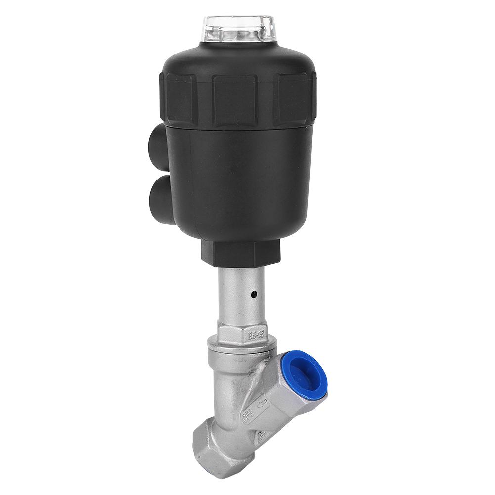 Angle Seat Valve Air Actuated Thread Connection Stainless Steel Thickened Plastic Case Steam Valve1 2in DN15