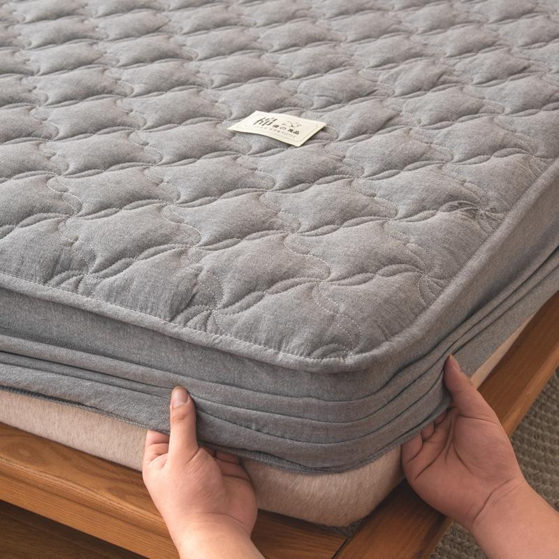 Klasse A Baumwolle Antibakteriell Gestepptes Einzelbettlaken Haushalt Matratzenschoner Rundum-Bettbezug Staubdicht und Rutschfest für Vier Jahreszeiten