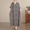 DIMANAF New 2026 Women Plus Size Spring Summer Beach Vintage Long Dress Loose Oversize Maxi Floral Print Black