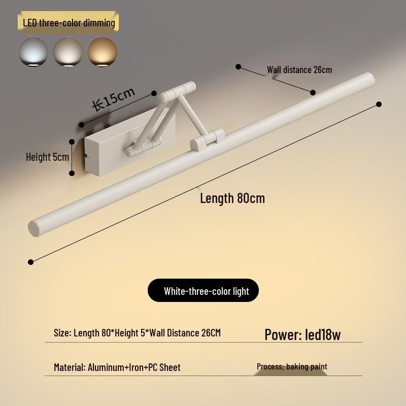 LED Vanity Mirror Light: Drill-Free Installation for Bathroom or Dressing Table Cabinets