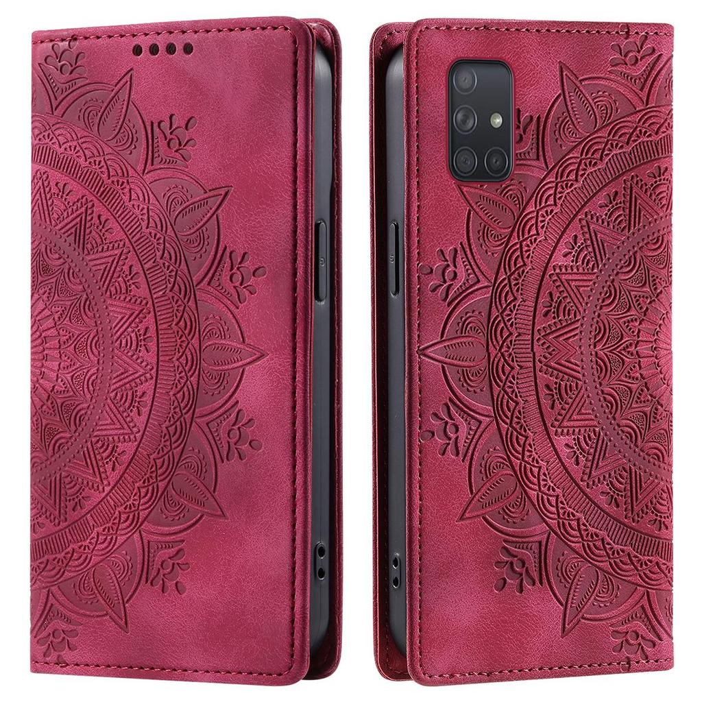 for Samsung Galaxy A71 4G,A51 Mandala Embossed PU Leather Flip Wallet Case Magnetic Closure Cover